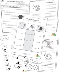 -ail Word Family Worksheets