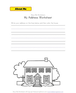 my address worksheet