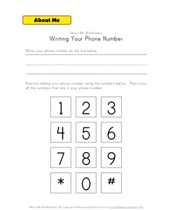 writing phone number worksheet